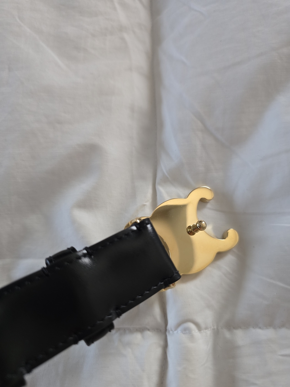 NEW Celine Triomphe Black Leather Belt Size 70 - Picture 7 of 9